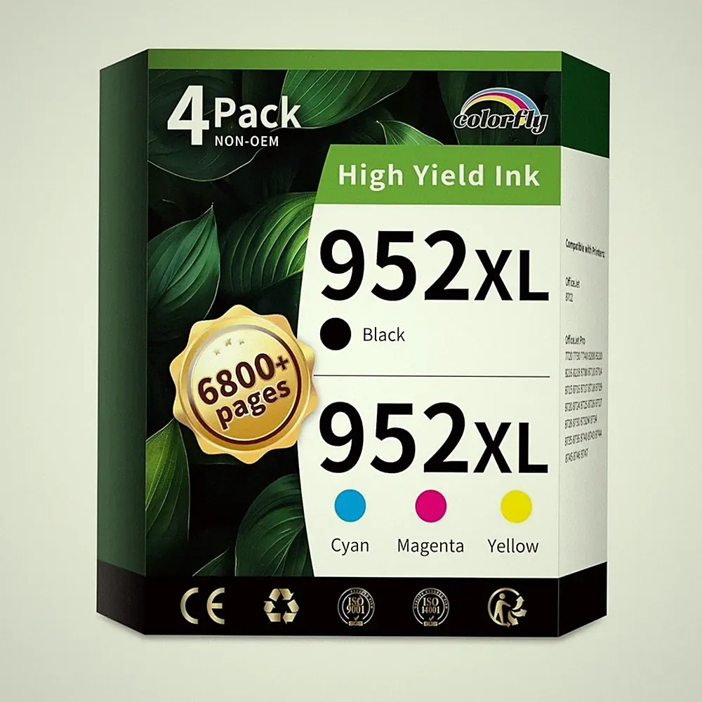 Colorfly 952XL Compatible Ink Cartridges for HP OfficeJet Pro BK/C/M/Y