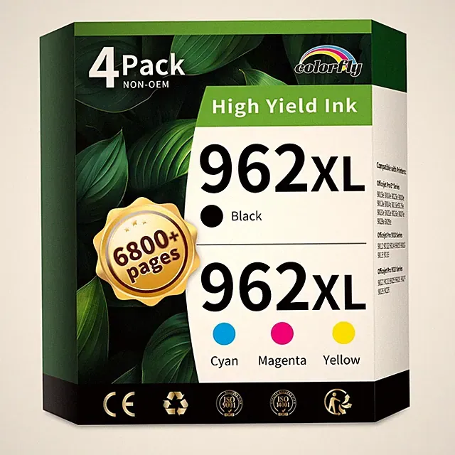 Print More Pages for Less - 962XL Ink Cartridges 4 Pack Compatible HP OfficeJet